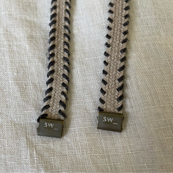 Sandwich Linen Dress EU 38 Beige Minimalist Shift Tie Waist Pockets Neutral - Picture 11 of 14